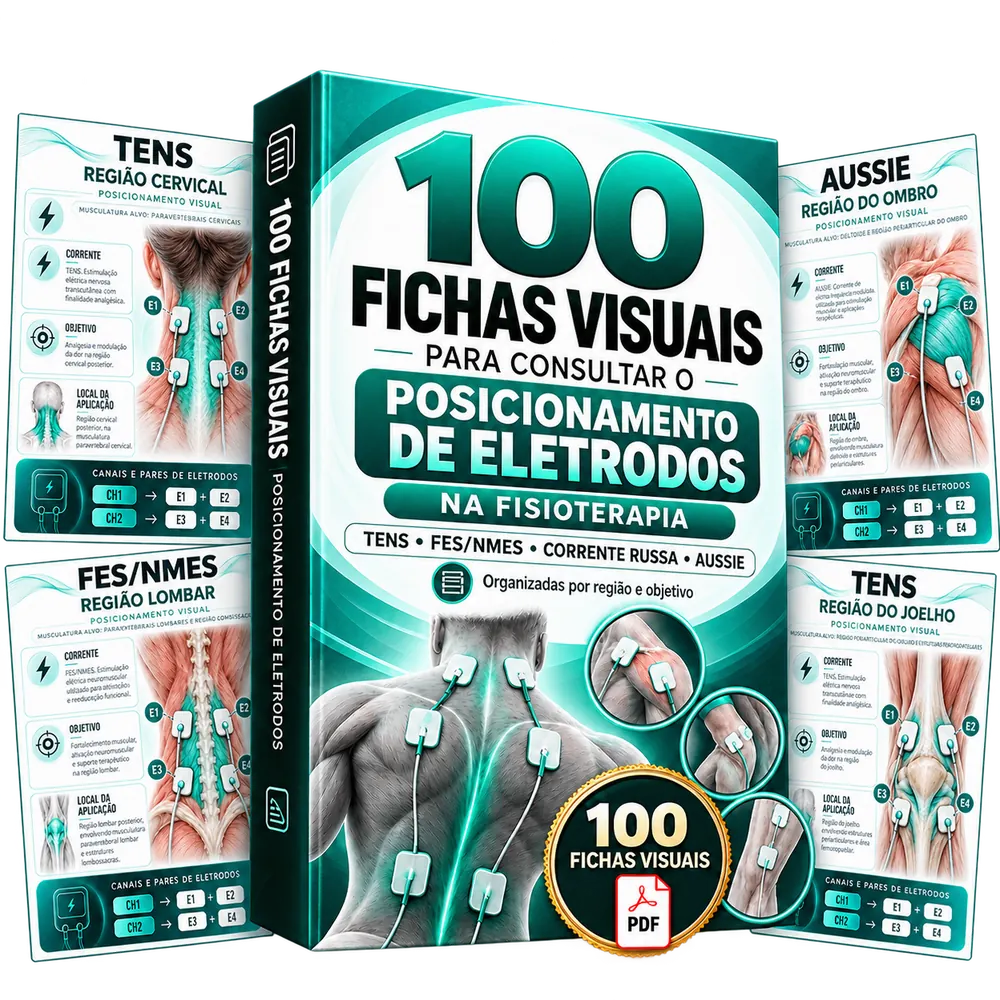Mockup do produto 100 Fichas Visuais para posicionamento de eletrodos